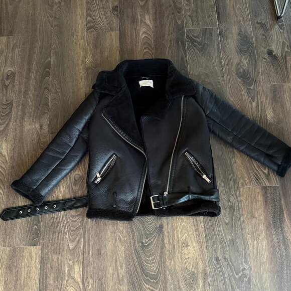 Zara S Women’s Double-faced long Moto Biker Jacket - Picture 1 of 4